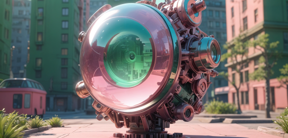pikaso_texttoimage_3d-model-ENGINE-WITH-MAGNIFYING-GLASSin-a-city-a-l